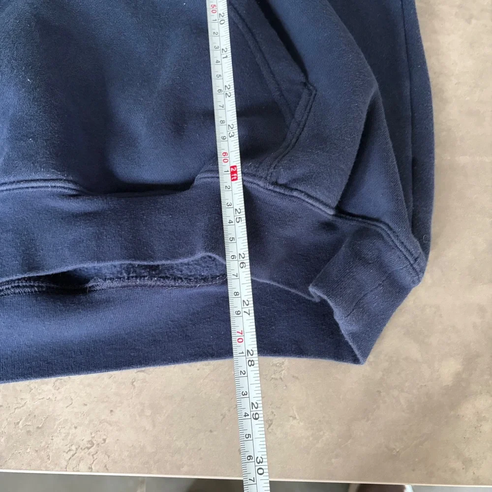 Adidas Center Logo Hoodie Navy Blue Mens Size Large Pullover Sweatshirt